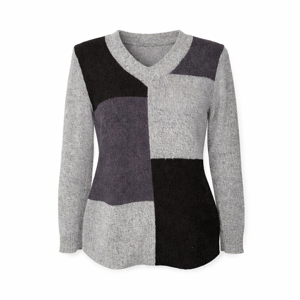ESSENTIALS by MAGGIE Gray Black Sweater Size 18/20